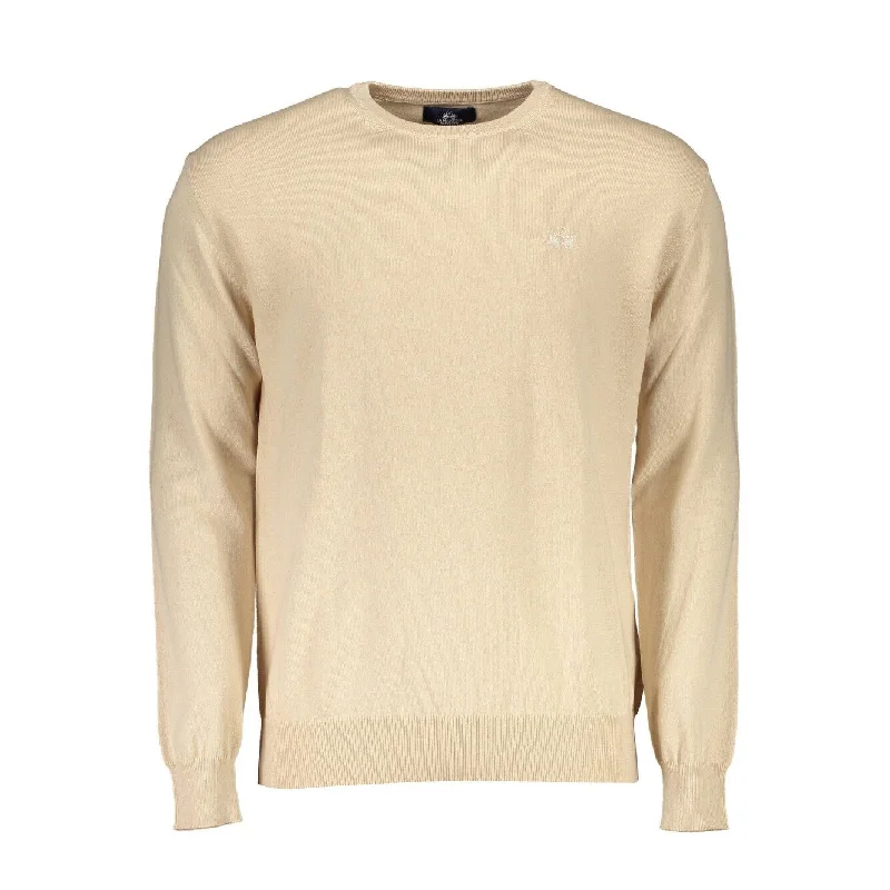Warm Men's Hooded SweatersLa Martina Beige Cotton Men Men's Sweater