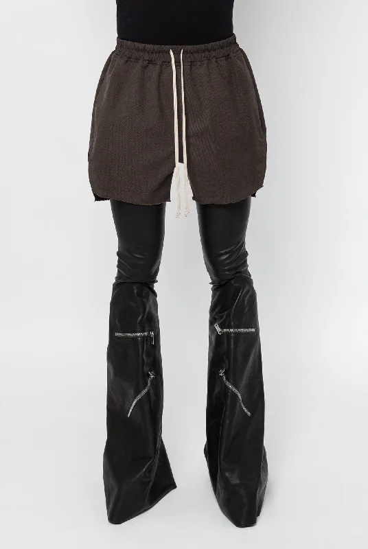 Men's Coats with Patchwork DesignsRick Owens Long Boxers in Dark Dust