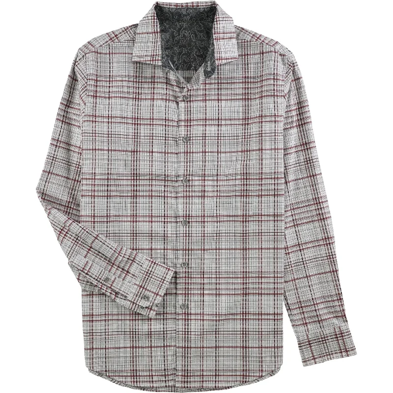 Men's Shirts with Contrast StitchingTasso Elba Mens Prenton Plaid Rugby Polo Shirt, Red, Small Men's Shirts with Contrast StitchingTasso Elba Mens Prenton Plaid Rugby Polo Shirt, Red, Small