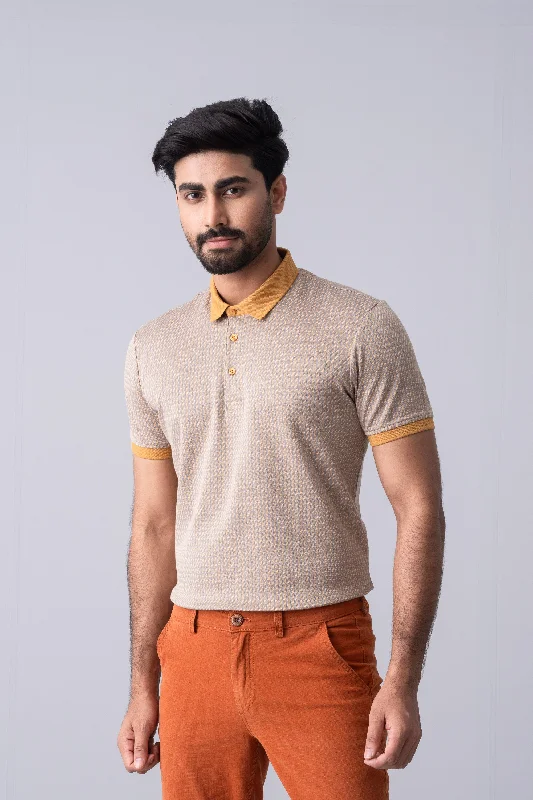 Men's Shirts with Checkered PatternsRegular Fit Jacquard Mercerised Polo Shirt