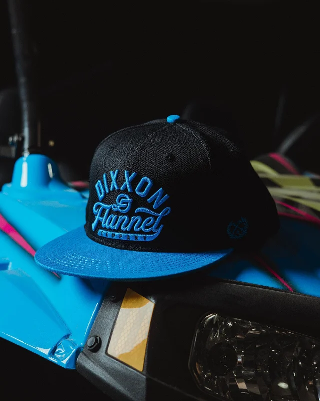Trendy Work HatsCyan Pastime Flat Bill Snapback - Black