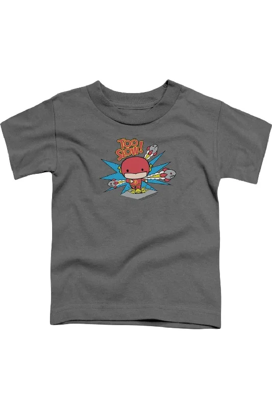Men's Shirts with Embellished SleevesDC Comics Flash Too Slow Short Sleeve Juvenile Tee / T-Shirt Men's Shirts with Embellished SleevesDC Comics Flash Too Slow Short Sleeve Juvenile Tee / T-Shirt