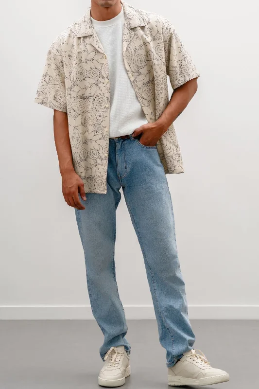 Men's Big and Tall Shirts for Added ComfortPRINTED LINEN SAFARI