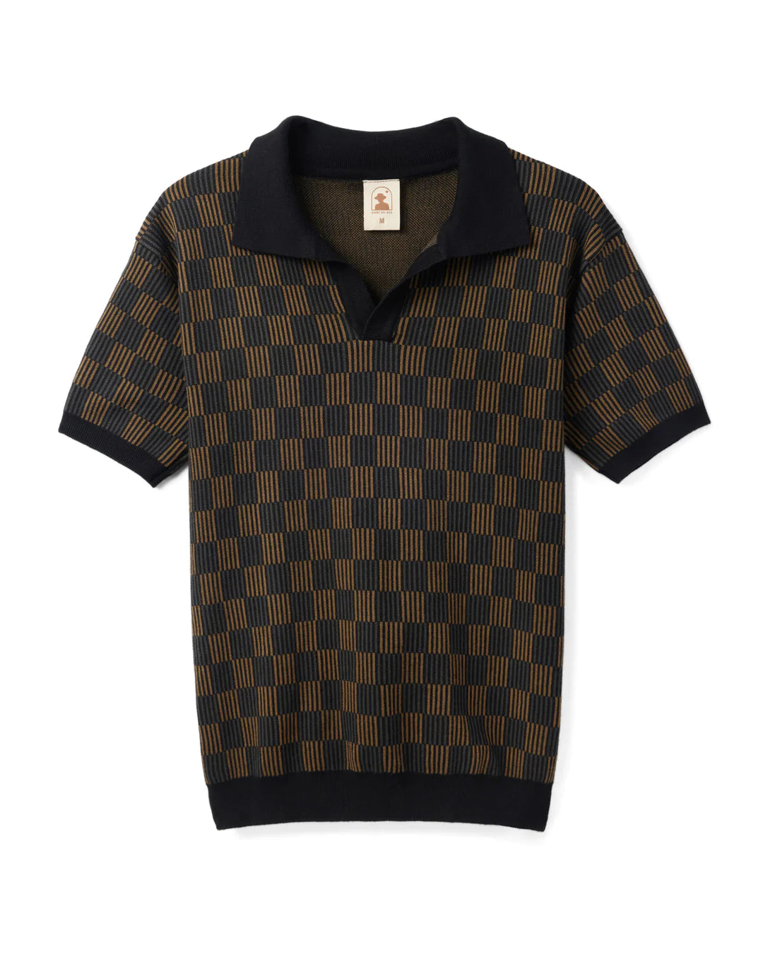 Men's Shirts with Belt LoopsDANDY DEL MAR THE SEBASTIAN KNIT POLO SHIRT IN ONYX