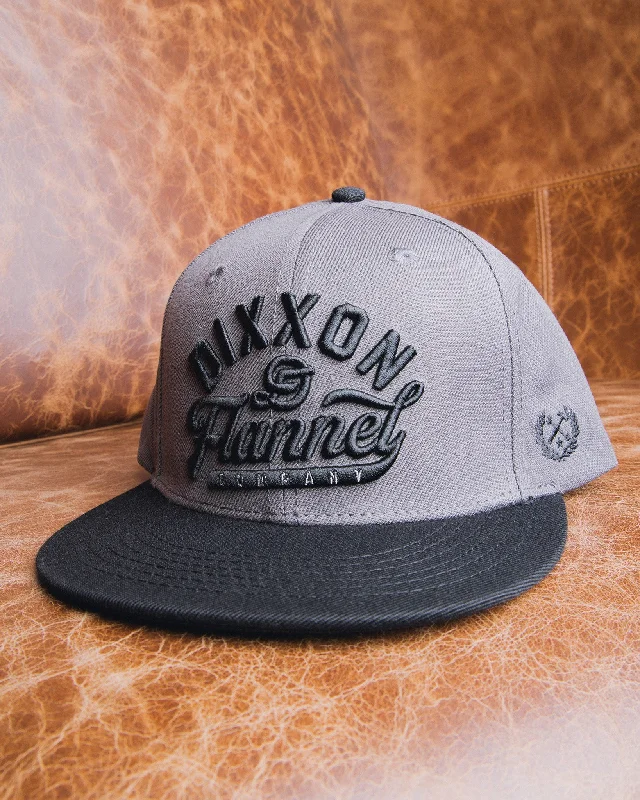 Relaxed Fisherman HatsScript Flat Bill Snapback - Gray