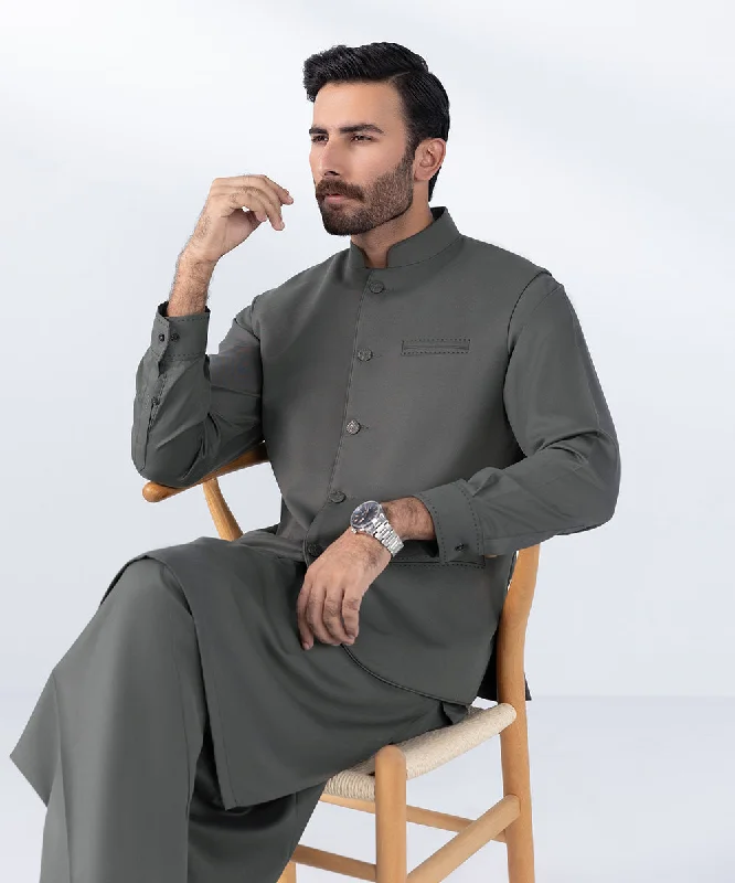 Men's Coats with Wind-Resistant FabricPremium Wash & Wear Waistcoat