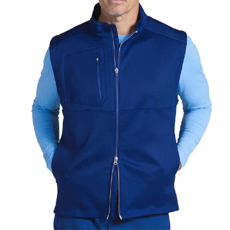 Essential Men's Puffer JacketsIBKUL Mens Solid Mega Heat Vest - Navy