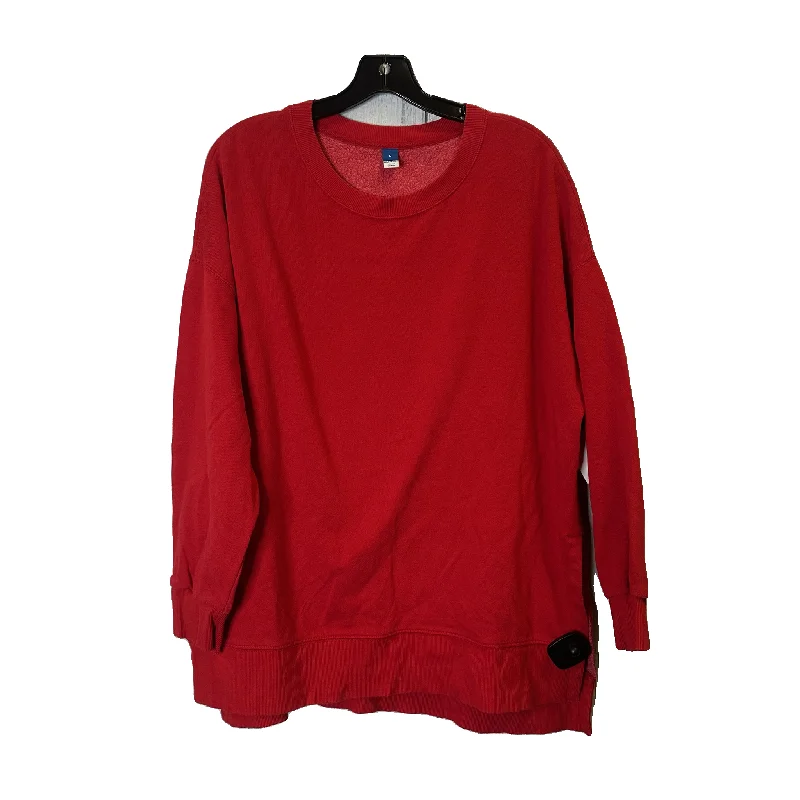 Classic Men's Cotton HoodiesSweatshirt Crewneck By Old Navy In Red, Size: L