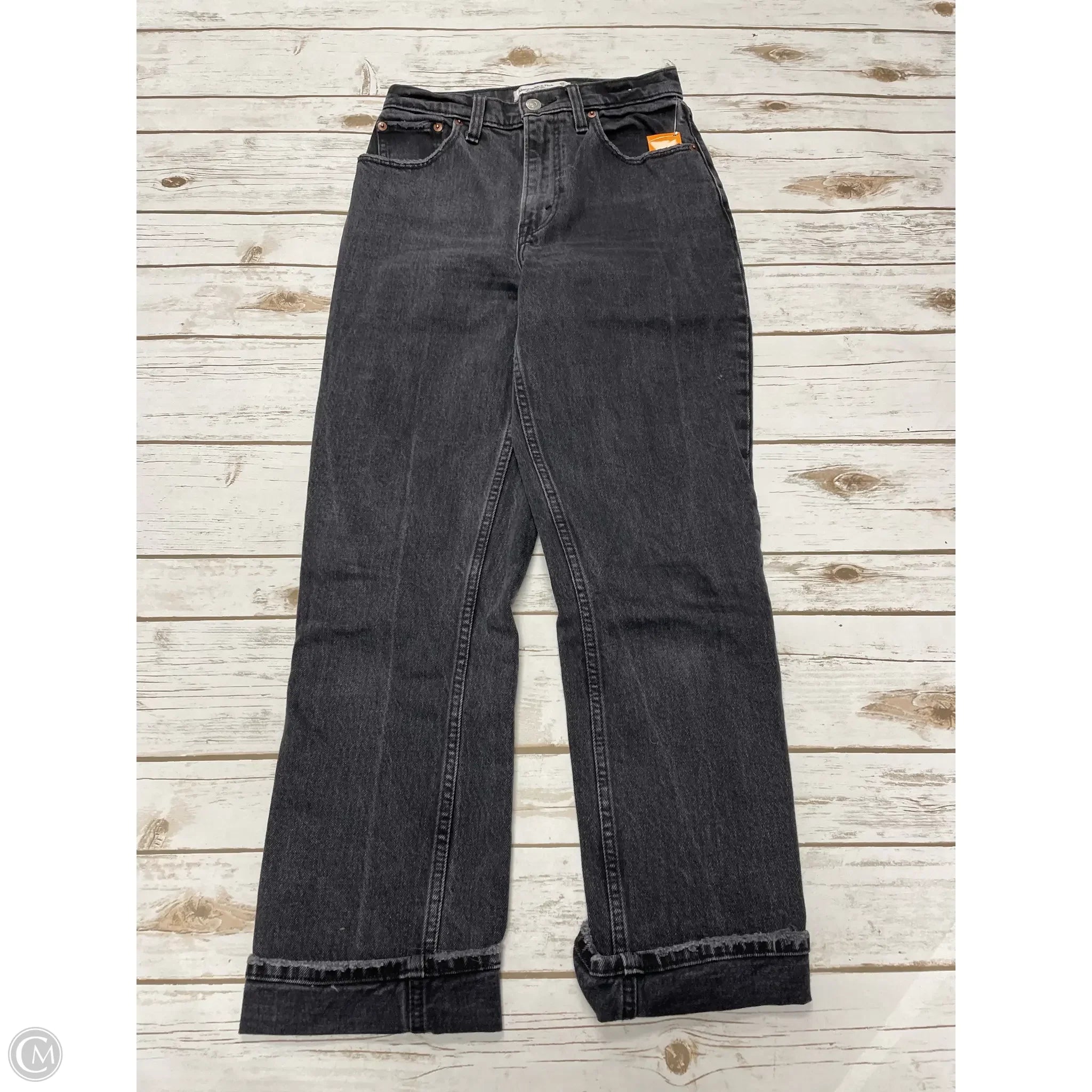 Men's Jeans with Functional PocketsJeans Straight By Abercrombie And Fitch In Black Denim, Size: 0 Men's Jeans with Functional PocketsJeans Straight By Abercrombie And Fitch In Black Denim, Size: 0