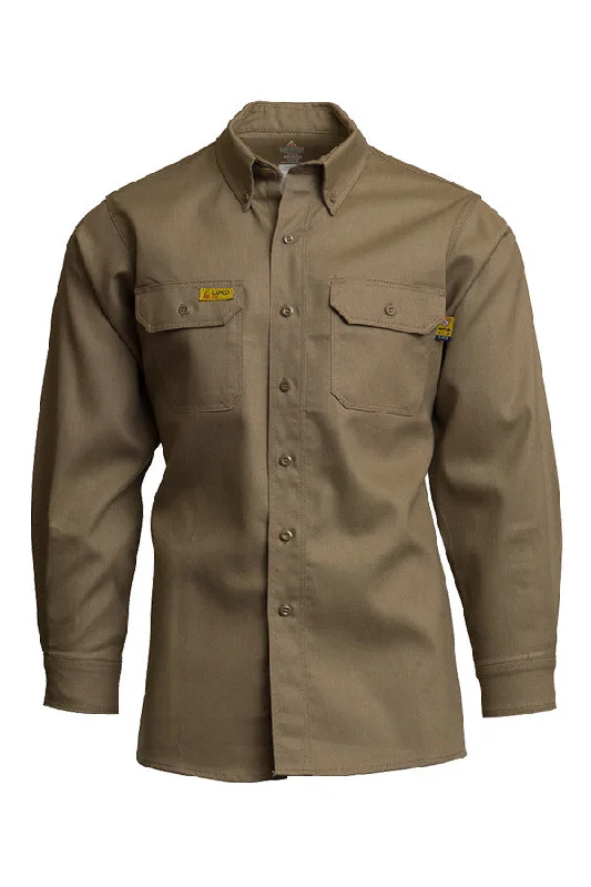 Men's Patterned Dress Shirts for a Unique TwistFR Uniform Shirt | 6oz. 88/12 Blend | Khaki Men's Patterned Dress Shirts for a Unique TwistFR Uniform Shirt | 6oz. 88/12 Blend | Khaki