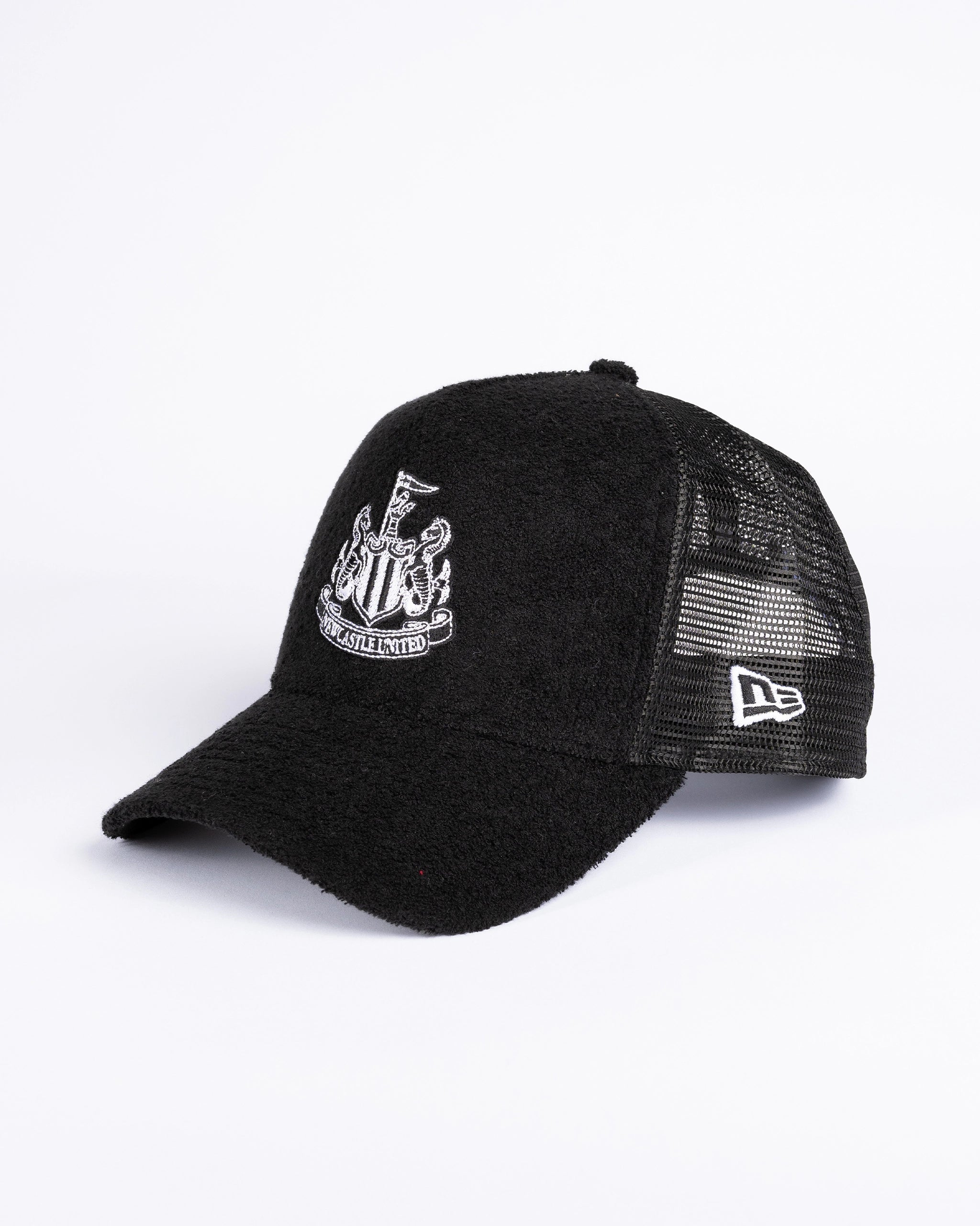 Classic Bowler HatsNewcastle United New Era Black Terry Cloth E-Frame Trucker Adjustable Cap