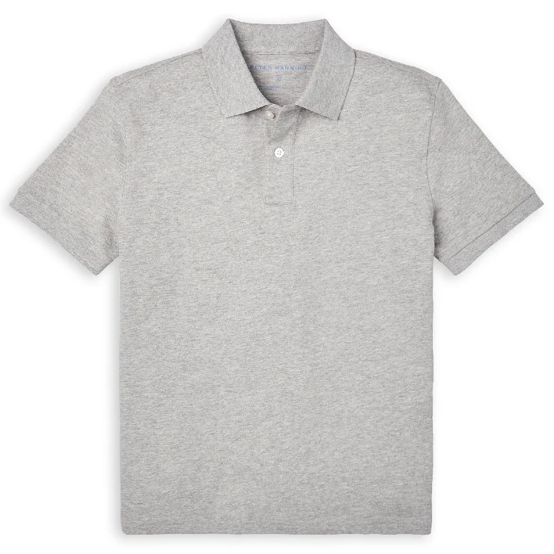 Men's Shirts with Appliqué DetailsJames Polo Shirt - Heather Grey