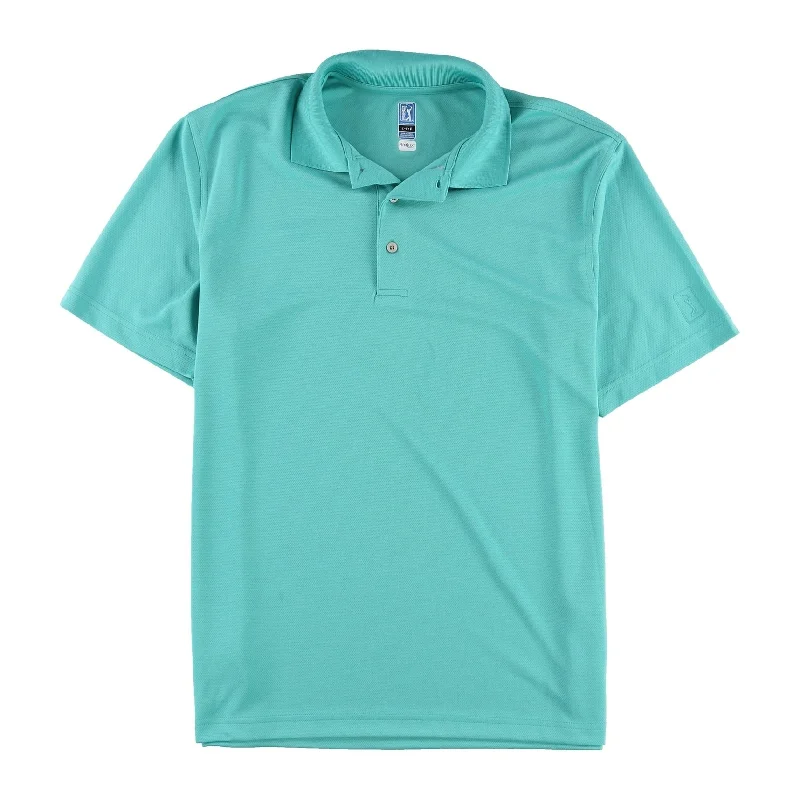 Elegant Men's Dress ShirtsPGA Tour Mens AirFlux Rugby Polo Shirt, Green, Large