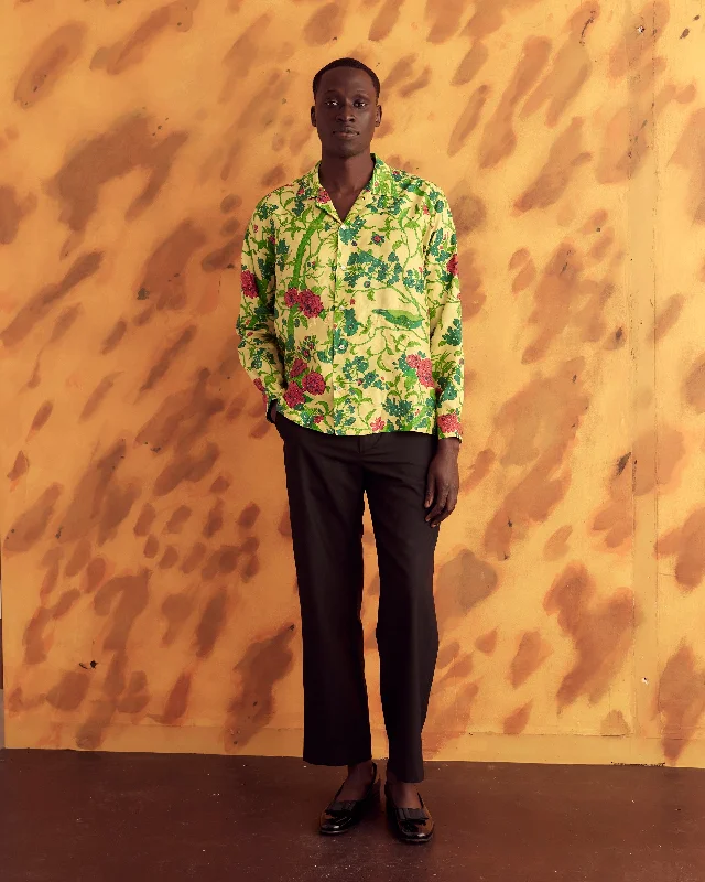 Men's Layering Shirts for Seasonal TransitionsChartreuse Botanical Shirt - L/XL