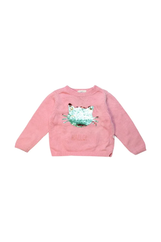 Men's Sweaters with Herringbone PatternsFelix & Mina Sequin Cat Knit Sweater 18-24M