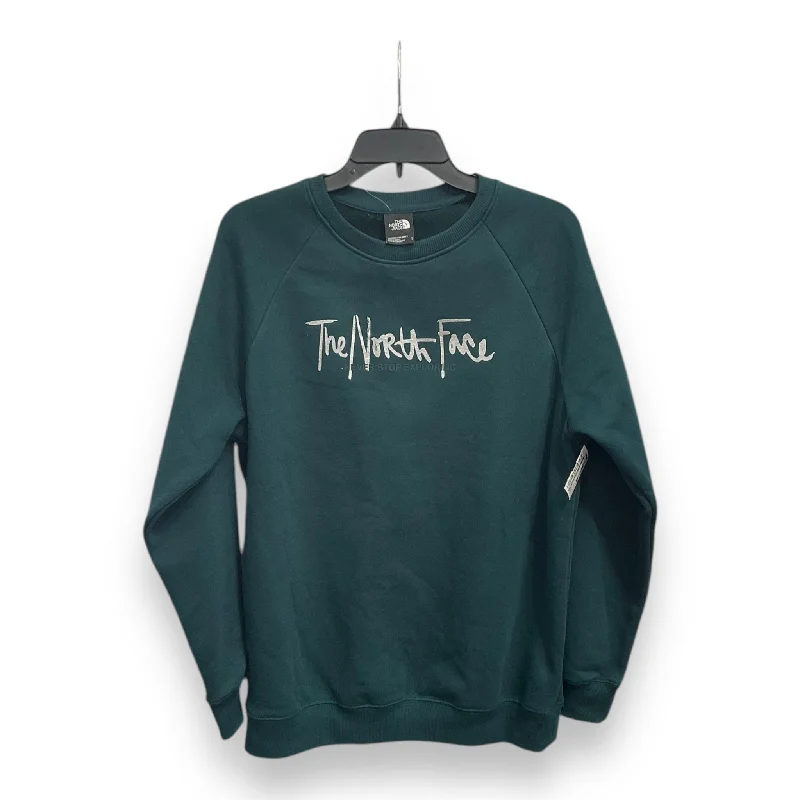 Unique Men's Custom HoodiesSweatshirt Crewneck By The North Face In Green, Size: L