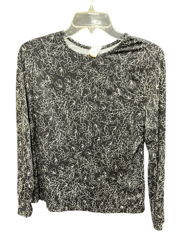 Men's Hoodies with EmbroideryAthletic Sweatshirt Crewneck By Hang Ten In Black & Grey, Size: L