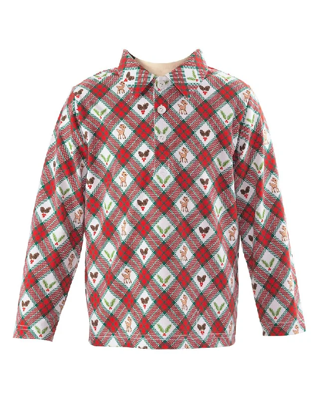 Men's Shirts with Contrast StitchingRachel Riley Festive Fawn Polo Shirt