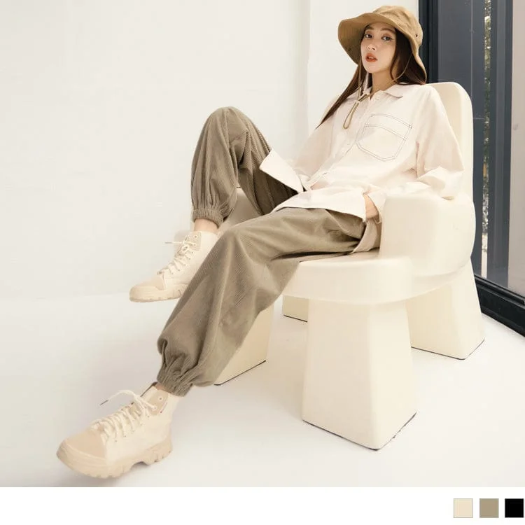 Men's Sweaters with ThumbholesMEDIUM WAIST ELASTIC WAIST PIT STRIPE KNIT LONG PANTS
