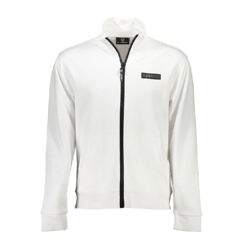 Men's Sweaters with Ribbed WaistbandsPlein Sport White Cotton Men Men's Sweater
