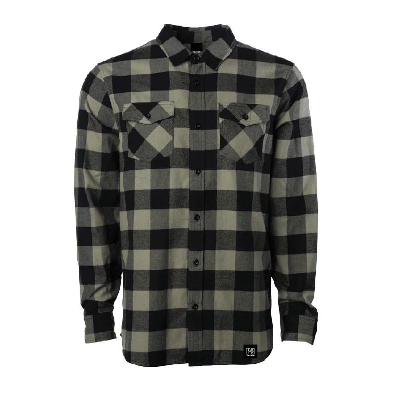 Men's Patterned Casual Shirts for Relaxed StylingMidweight Freightline Flannel, Olive & Black