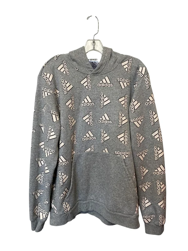 Men's Hoodies for YogaSweatshirt Hoodie By Adidas In Grey, Size: L