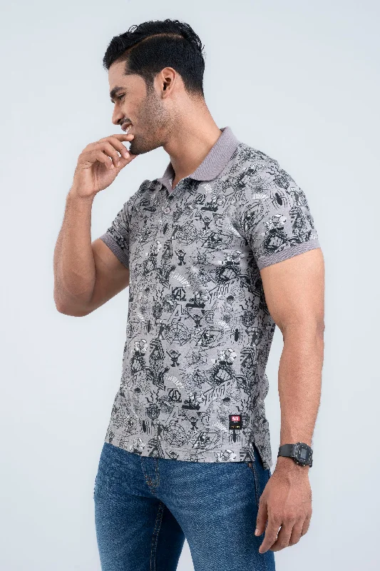 Men's Shirts with Velcro ClosuresMarvel's Avengers-Themed Digital Printed Polo Shirt