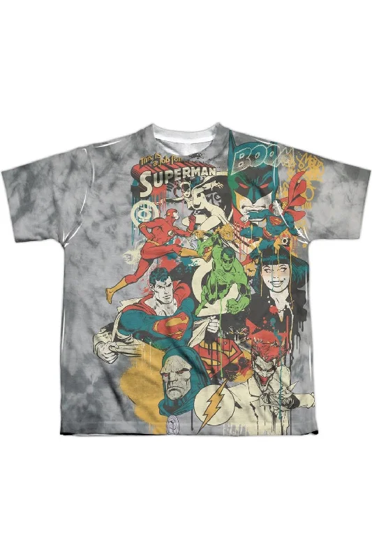 Men's Shirts with Double-Breasted DesignsDC Comics Friends Or Foes Short Sleeve Youth Poly Crew Tee / T-Shirt Men's Shirts with Double-Breasted DesignsDC Comics Friends Or Foes Short Sleeve Youth Poly Crew Tee / T-Shirt