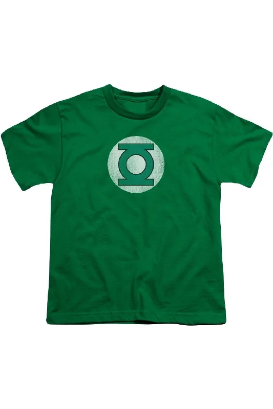 Men's Shirts with Embellished CollarsDC Comics Green Lantern Green Lantern Logo Distressed Short Sleeve Youth Tee / T-Shirt Men's Shirts with Embellished CollarsDC Comics Green Lantern Green Lantern Logo Distressed Short Sleeve Youth Tee / T-Shirt
