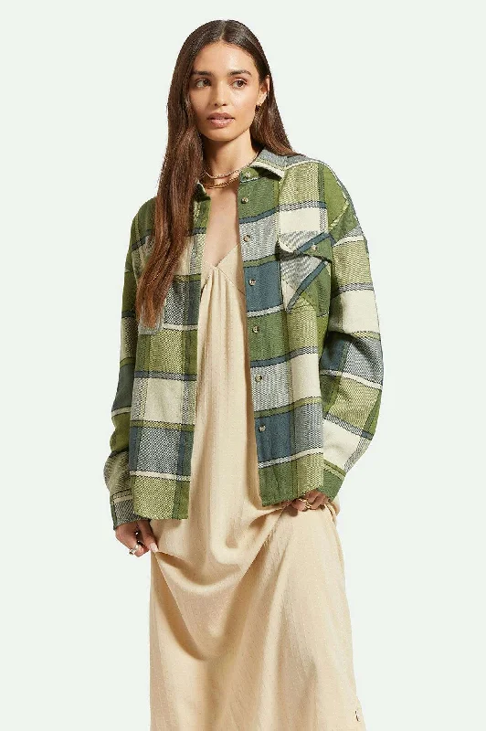 Men's Pattern Mixing Shirts for Creative StyleBowery Women's Classic L/S Flannel - Blue Mirage/Dill Plaid Men's Pattern Mixing Shirts for Creative StyleBowery Women's Classic L/S Flannel - Blue Mirage/Dill Plaid