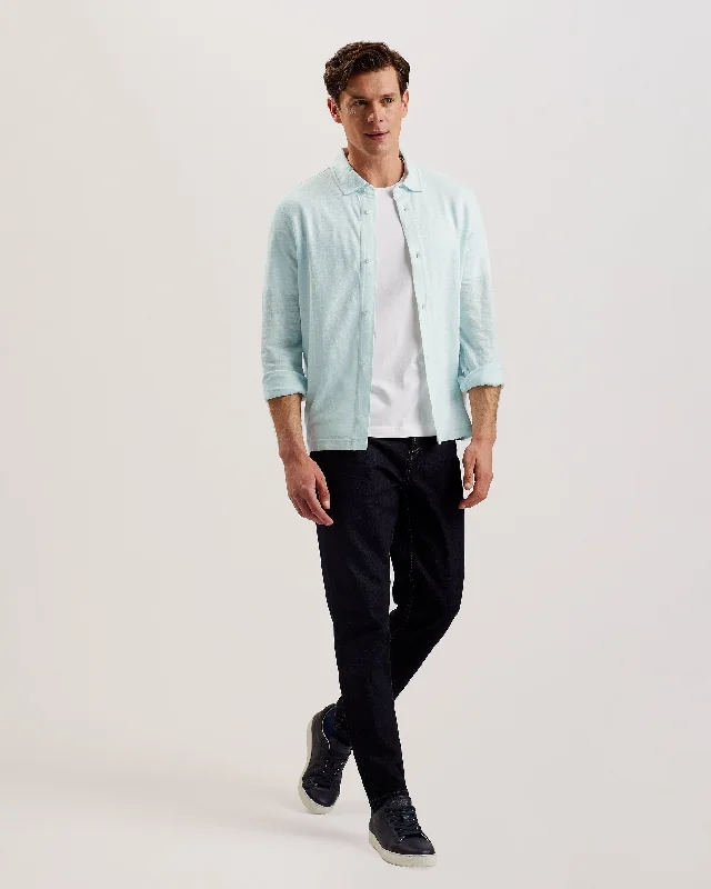 Men's Sleeveless Shirts for Summer ComfortPanly Ls Regular Linen Button Through Pl-Blue Men's Sleeveless Shirts for Summer ComfortPanly Ls Regular Linen Button Through Pl-Blue