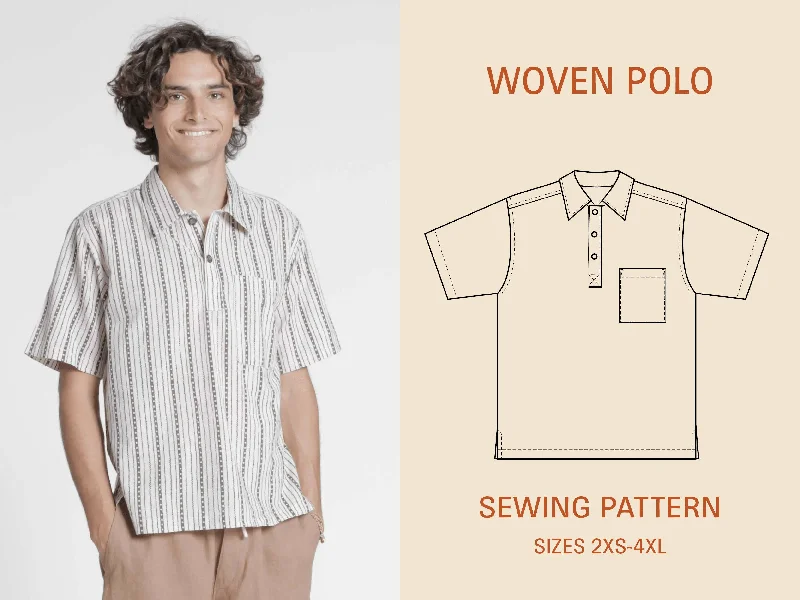 Men's Shirts with Mock NecksWoven Polo Shirt sewing pattern
