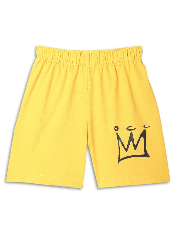 Modern Men's Patterned ShortsMack Jonney Printed Yellow Regular Fit Cotton blended Shorts For Kids Modern Men's Patterned ShortsMack Jonney Printed Yellow Regular Fit Cotton blended Shorts For Kids