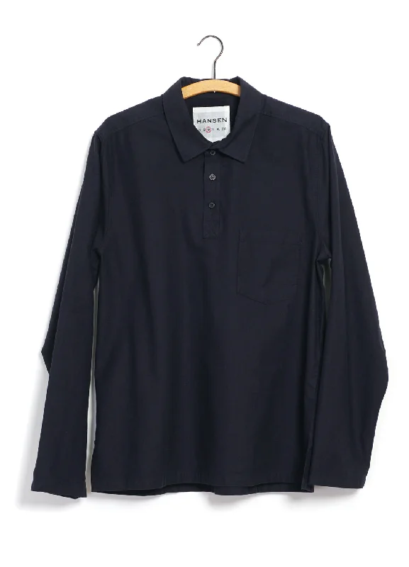 Men's Shirts with Embellished SleevesMARCO 29-12-3 | Polo Style Pull-on Shirt | Navy