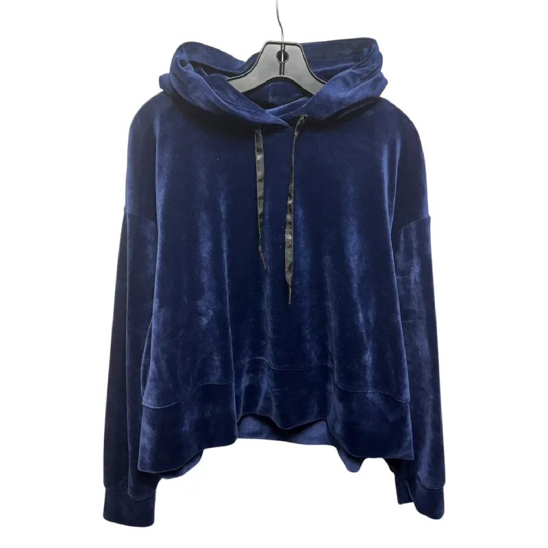 Men's Hoodies with Hidden PocketsVelour Sweatshirt Hoodie By Philosophy In Blue, Size: L Men's Hoodies with Hidden PocketsVelour Sweatshirt Hoodie By Philosophy In Blue, Size: L