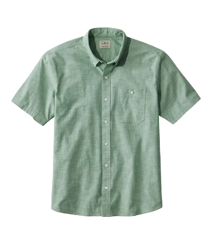 Men's Wingtip-Collar Shirts for a Classic TouchComfort Stretch Chambray Shirt Short Sleeve Traditional Fit Men's Regular Men's Wingtip-Collar Shirts for a Classic TouchComfort Stretch Chambray Shirt Short Sleeve Traditional Fit Men's Regular