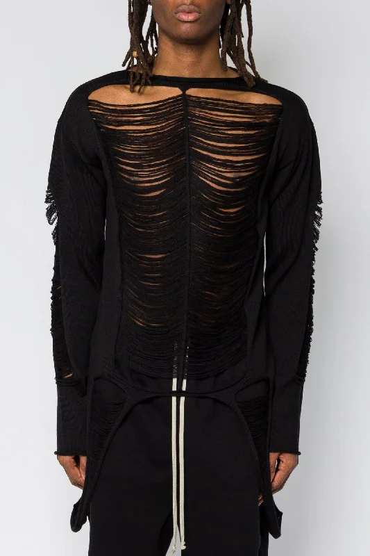 Warm Men's Down JacketsRick Owens LS Top in Black SS25