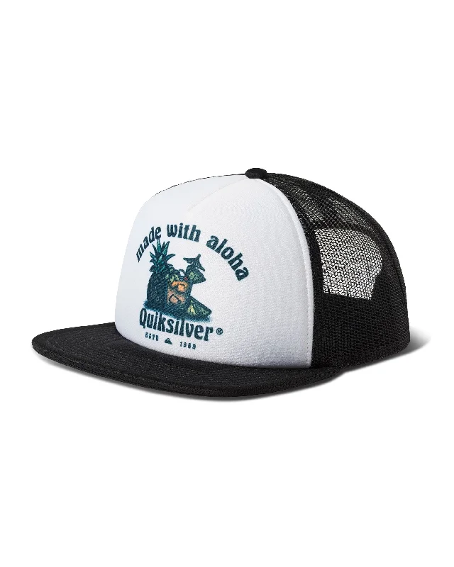 Gentlemen's Bowler HatsHawaii Drink Up Trucker Hat - White