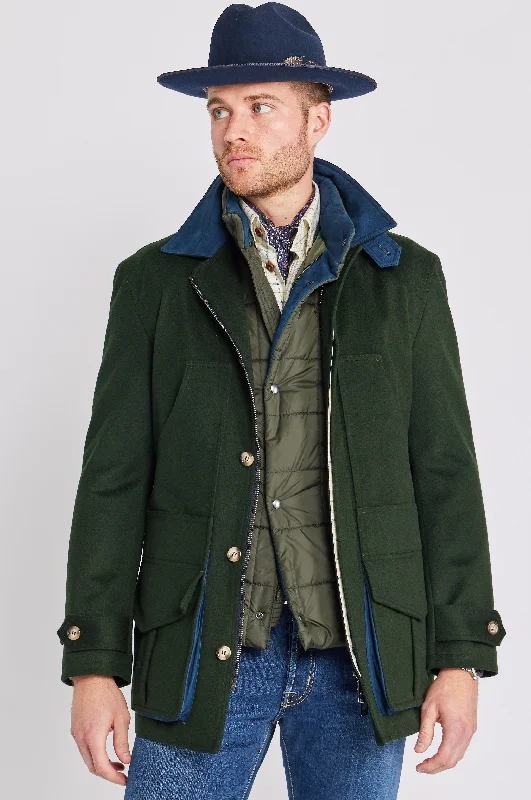 Men's Coats with Vintage StyleCharlie Field Coat in Hunter Green Storm System