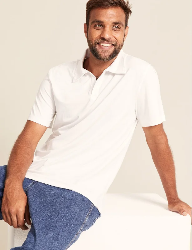 Men's Shirts with Embellished HemlinesMen's Classic Polo Shirt - White