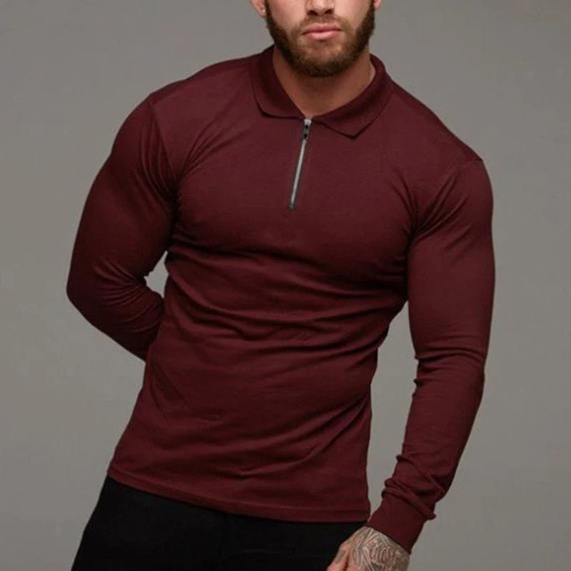 Men's Shirts with Contrast CollarsT Shirt Men Longsleeve Shirt Men Polo Shirt