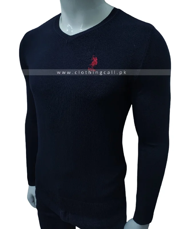 Men's Sweaters in Pastel ShadesUPA V-Neck Cotton Navy Blue Sweater