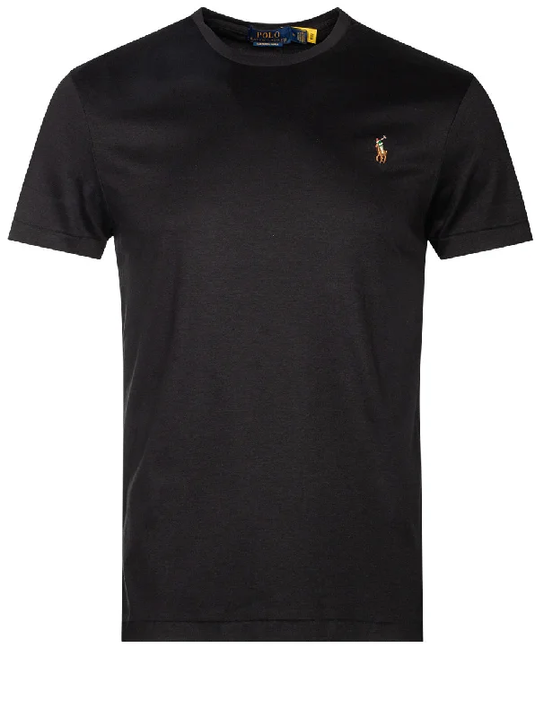 Men's Shirts with Appliquéd SleevesPima Polo T-Shirt Black