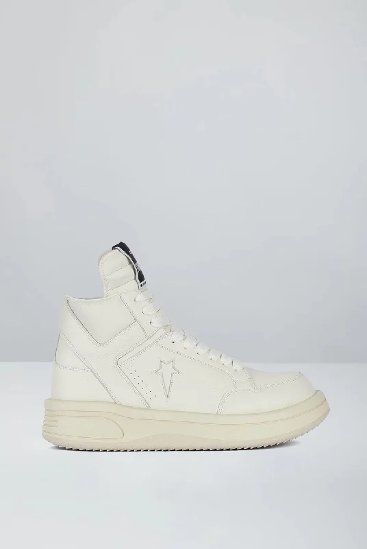 Men's Coats for Dressy OccasionsRick Owens DRKSHDW x Converse Turbowpn in White/White