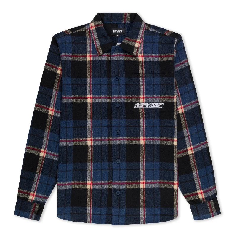 Men's Cufflink-Ready Shirts for Formal EventsRobo Button Up Flannel (Navy)