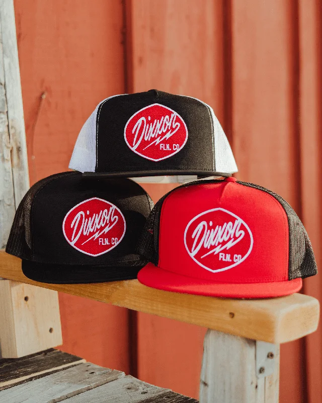 High-Quality Work HatsEsso Flat Bill Trucker Snapback - Red