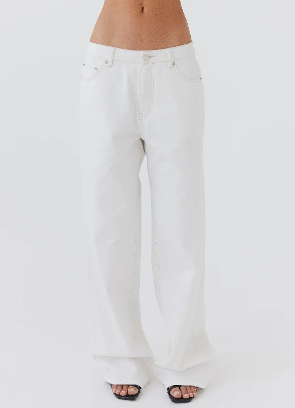 Light Wash Men's JeansKeanna Low Rise Denim Jeans - Ivory
