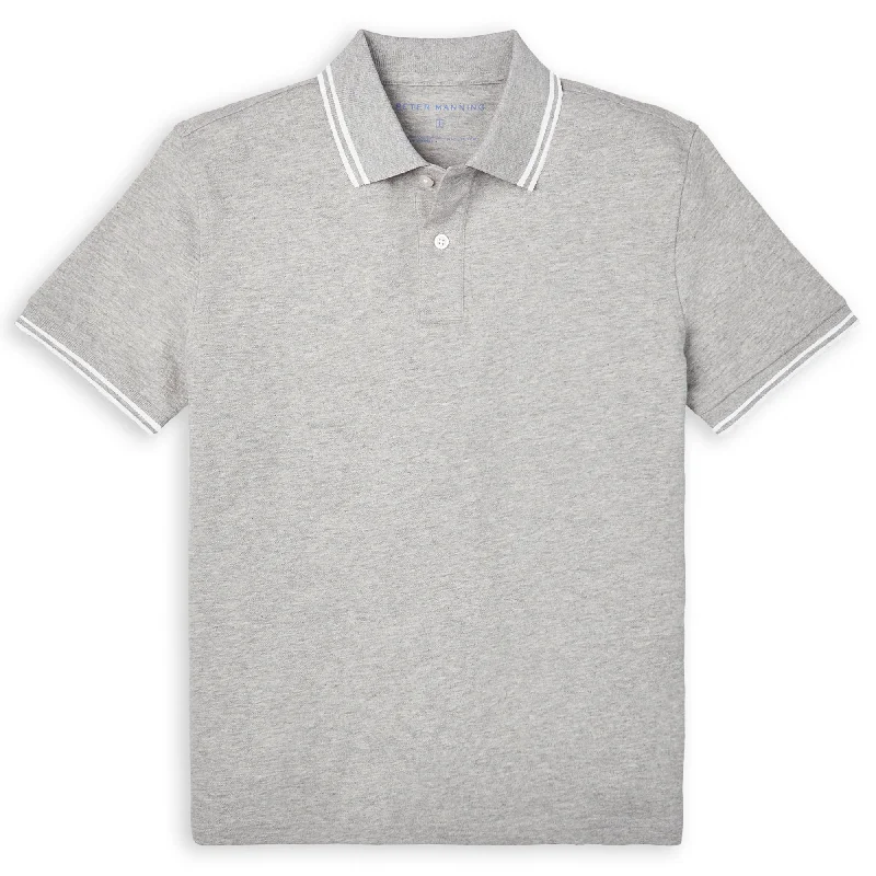 Men's Shirts with Graphic PrintsJames Polo Shirt - Heather Grey Tipped