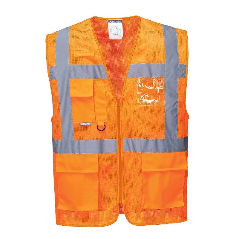 Men's Coats with Fur TrimPortwest C376 Athens MeshAir Hi Vis Executive Vest