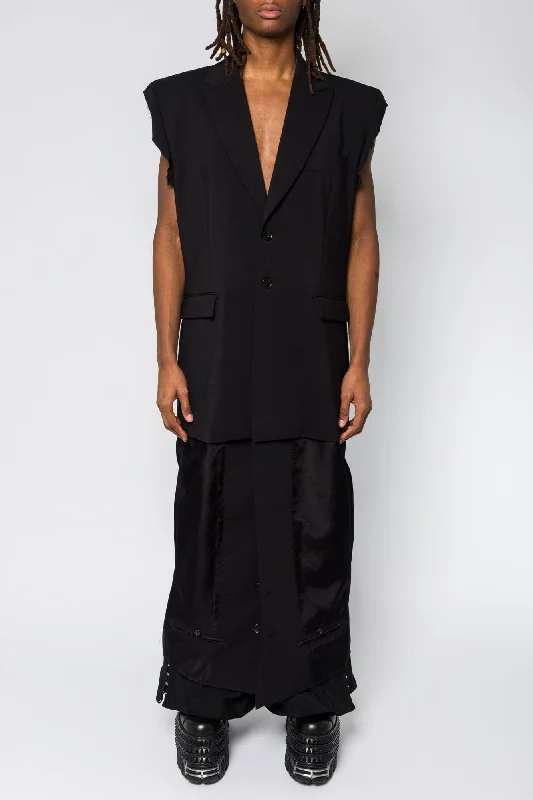 Versatile Men's Pea CoatsVetements Deconstructed Sleeveless Lining Coat